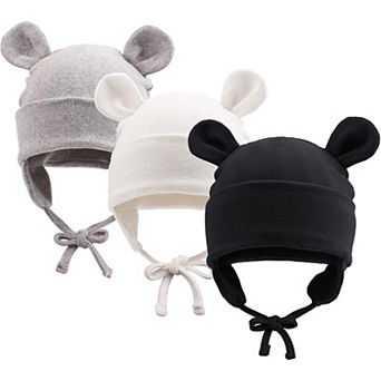 Cotton Bear Ears Newborn Hat - Adjustable, Soft, 100% Cotton