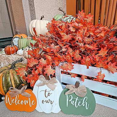 5 Pack Fall Leaf Garland, Hanging Vines Garland Artificial Fall Maple Leaves Decor