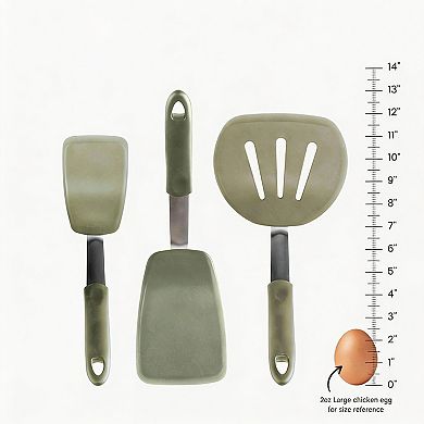 Silicone Turner Set: High Heat Resistant, Non Scratch, Dishwasher Safe