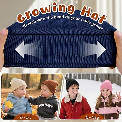 Toddler Beanie Hats, Soft, Warm, Stretchy, Stylish, for Boys/Girls