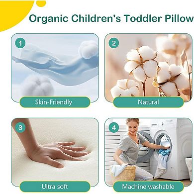 Ergonomic Organic Latex Pillow for Kids - Perfect for 1-2 Year Olds
