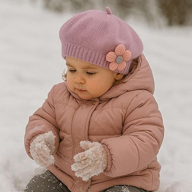 Toddler Cute Flower Beret Hat, French Style, 0-3 Years