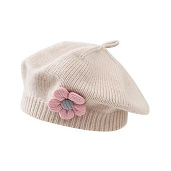 Toddler Cute Flower Beret Hat, French Style, 0-3 Years