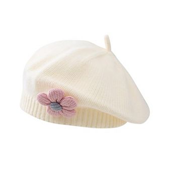 Toddler Cute Flower Beret Hat, French Style, 0-3 Years