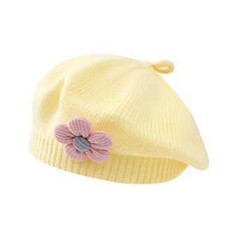 Toddler Cute Flower Beret Hat, French Style, 0-3 Years