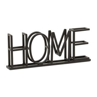 HomeRoots 11" Black Metal Home Tabletop Sign