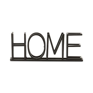 HomeRoots 11" Black Metal Home Tabletop Sign