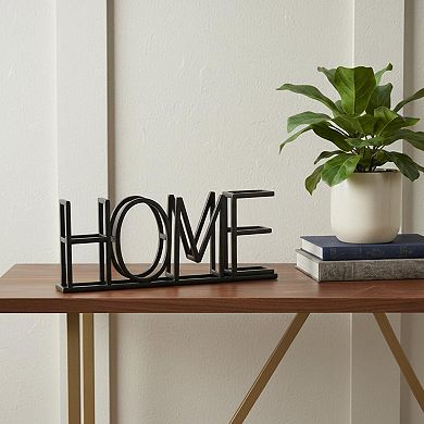 HomeRoots 11" Black Metal Home Tabletop Sign