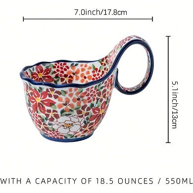 Microwave Safe Soup Bowl with Handle, Vintage Inspired, Perfect for Gifts