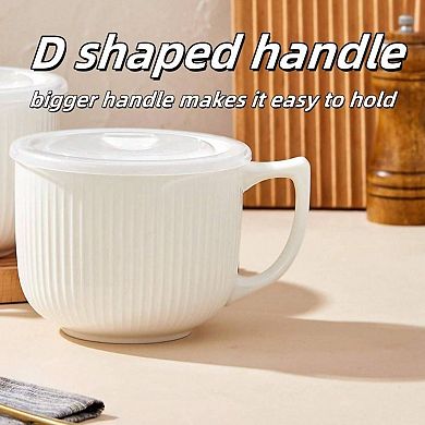 Microwave Safe Soup Bowls with Handles, 32oz, for Oatmeal, Soup, Salad, Pasta, Ice Cream