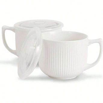 Microwave Safe Soup Bowls with Handles, 32oz, for Oatmeal, Soup, Salad, Pasta, Ice Cream