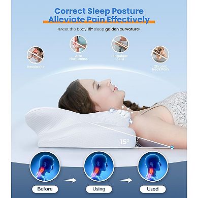 Ergonomic Memory Foam Pillow: Adjustable, Cooling, Neck Support