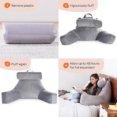 Memory Foam Sitting Pillow - Adjustable for Bed, TV, Reading, Laptop