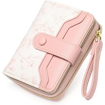 Slim Floral Leather RFID Blocking Wallet for Women: 6 Card Slots, ID Window, Cash & Bill Compartment