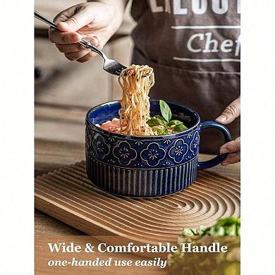 Premium Soup Bowl with Handle for Ramen, Cereal, and Meals