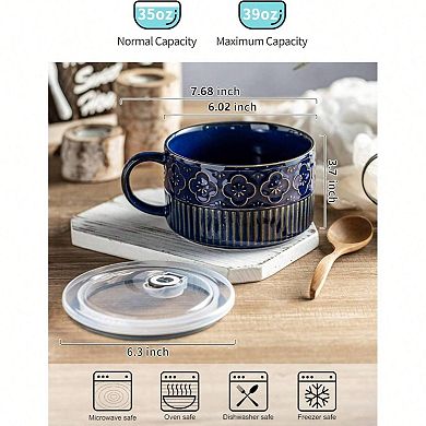 Premium Soup Bowl with Handle for Ramen, Cereal, and Meals