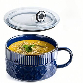 Premium Soup Bowl with Handle for Ramen, Cereal, and Meals