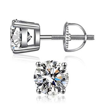 925 Sterling Silver 5MM Round Cut Screw Back Studs