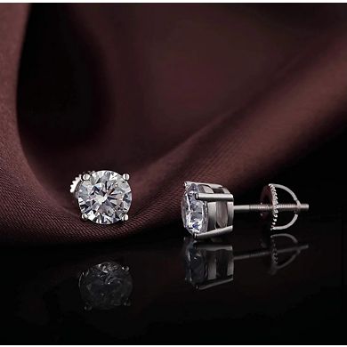 925 Sterling Silver 5MM Round Cut Screw Back Studs