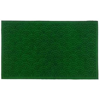 HomeRoots 18" X 30" Green Geometric Indoor Outdoor Polypropylene Door Mat