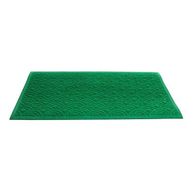 HomeRoots 18" X 30" Green Geometric Indoor Outdoor Polypropylene Door Mat