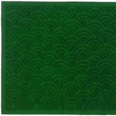 HomeRoots 18" X 30" Green Geometric Indoor Outdoor Polypropylene Door Mat