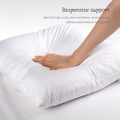 2 Pack Down Feather Pillow Inserts for Couch, Chair, or Bed