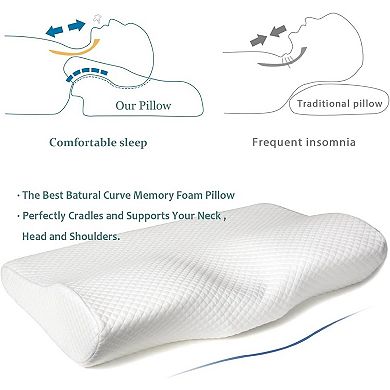 Contour Memory Foam Pillow for Deep Sleep and Neck Relief