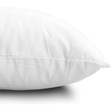 4 Pack Polyester Microfiber Pillow Inserts, 18x18" - Washable, Fluffy, Medium Support