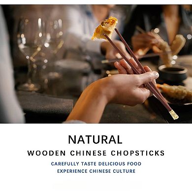 2 Pairs of 9.2 Inch Reusable Chopsticks, Concave-shaped Rest + Grooved Chop Sticks Set