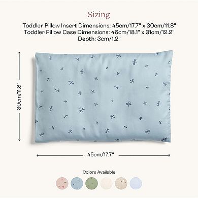 Organic Toddler Pillow - Low Profile, GOTS Cotton, Breathable, Machine Washable