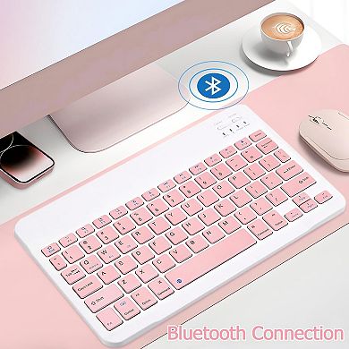 Bluetooth Keyboard for IPad, Rechargeable Slim Portable Wireless Keyboard for IPad Tablets