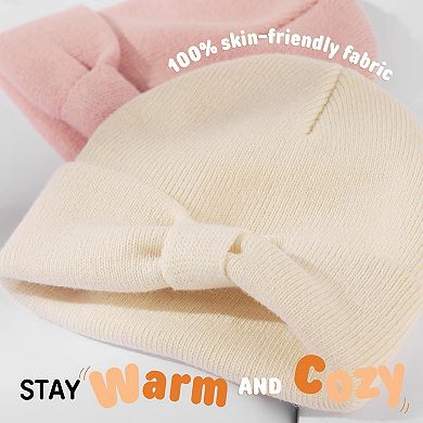 Soft Knit Winter Hat for Babies with Cute Bow