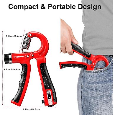 Adjustable Resistance Grip Strengthener with Smart Counting for Forearm, Wrist, Fingers