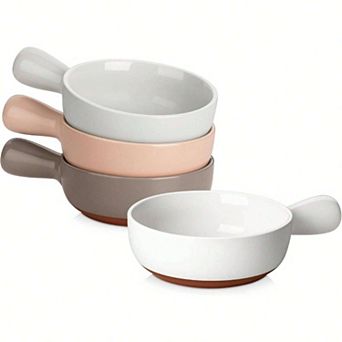 Ergonomic Handle Soup Bowls, Multifunctional, Microwave & Dishwasher Safe, Stackable