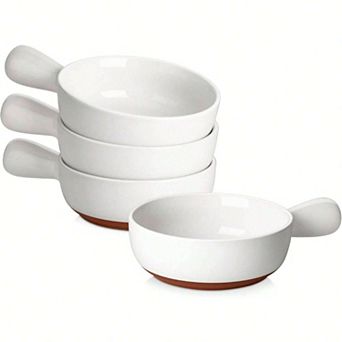 Ergonomic Handle Soup Bowls, Multifunctional, Microwave & Dishwasher Safe, Stackable
