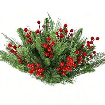 60 pc Artificial Pine Branches Christmas Faux Pine Greenery Stems