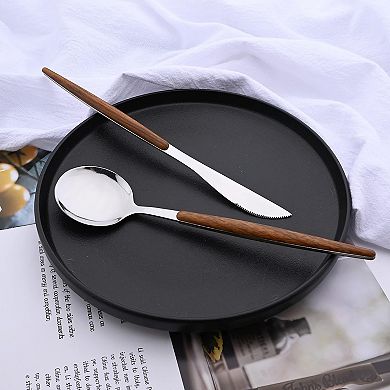 16-Piece Silverware Set with Cake Fork, Stainless Steel Flatware Cutlery Set, Dishwasher Safe