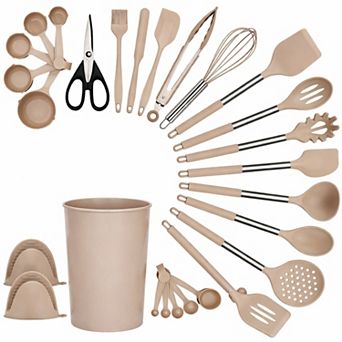 28 pc Silicone Kitchen Utensils Set, Heat Resistant, Easy to Clean