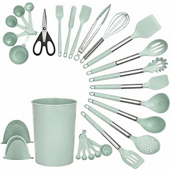 28 pc Silicone Kitchen Utensils Set, Heat Resistant, Easy to Clean