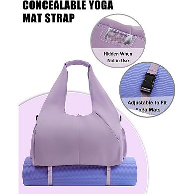 Compact Gym Bag with Yoga Mat Straps, Shoe Compartment, Wet Pocket