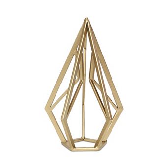 HomeRoots 10" Gold Metal Open Geometric Tabletop Sculpture