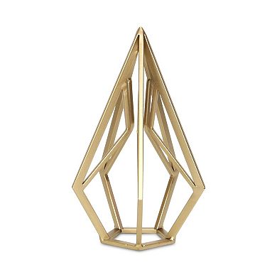 HomeRoots 10" Gold Metal Open Geometric Tabletop Sculpture