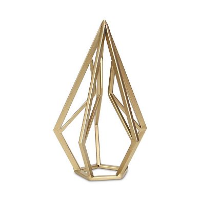 HomeRoots 10" Gold Metal Open Geometric Tabletop Sculpture
