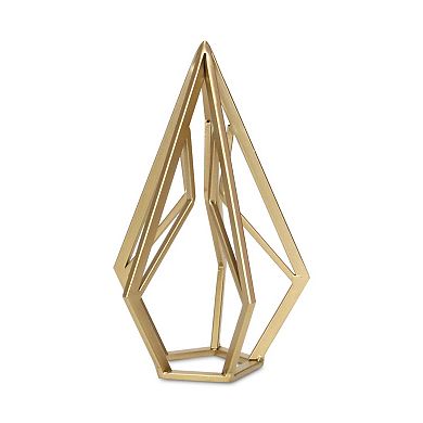 HomeRoots 10" Gold Metal Open Geometric Tabletop Sculpture