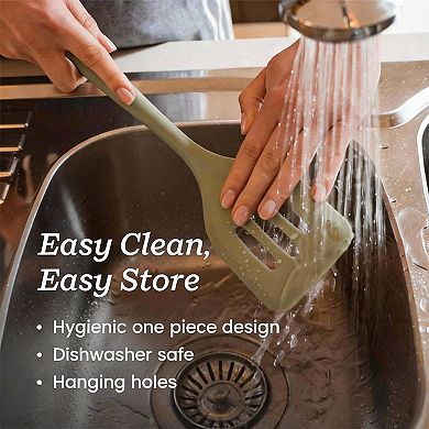 XL Silicone Cooking Utensils Set - 6 Pieces - Heat Resistant to 600F - Non-Stick - Easy Clean