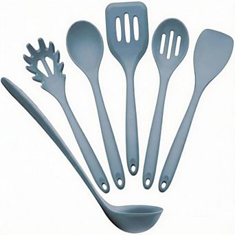 XL Silicone Cooking Utensils Set - 6 pc - Heat Resistant to 600F - Non-Stick - Easy Clean