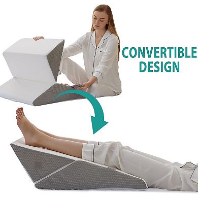 Adjustable Memory Foam Pillow Set for Back Pain Relief and Sleep Support