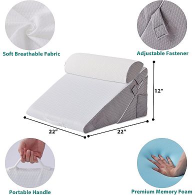 Adjustable Memory Foam Pillow Set for Back Pain Relief and Sleep Support