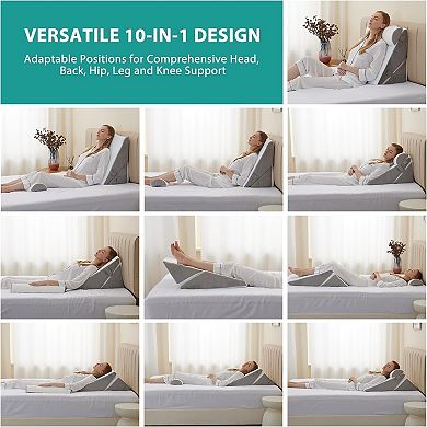 Adjustable Memory Foam Pillow Set for Back Pain Relief and Sleep Support